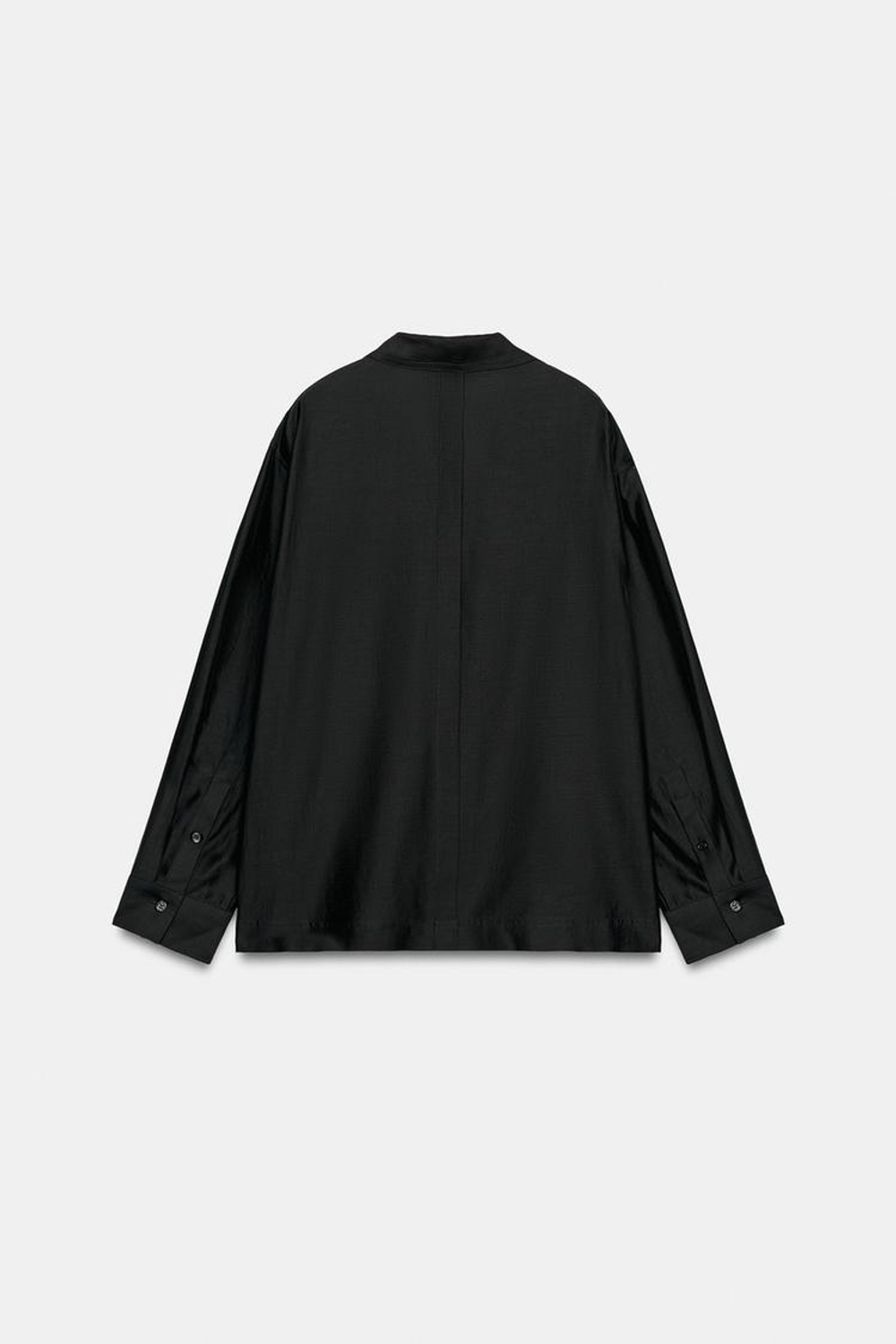 ZARA РУБАШКА НА ЗАПАХ С КАРМАНАМИ — ZW COLLECTION, ЧЕРНЫЙ