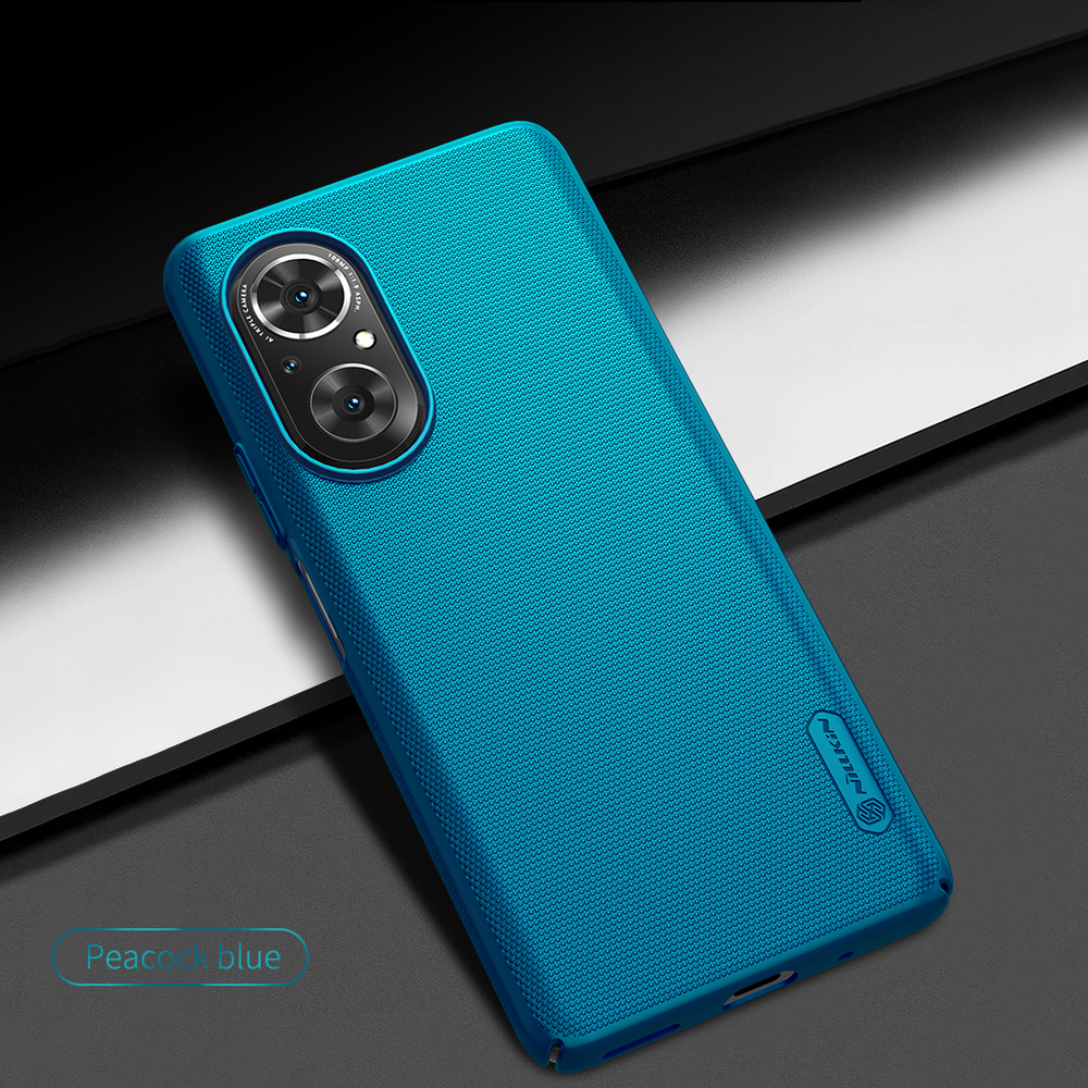 Тонкий жесткий чехол синего цвета (Peacock Blue) от Nillkin для Huawei Honor 50 SE и Nova 9 SE, серия Super Frosted Shield
