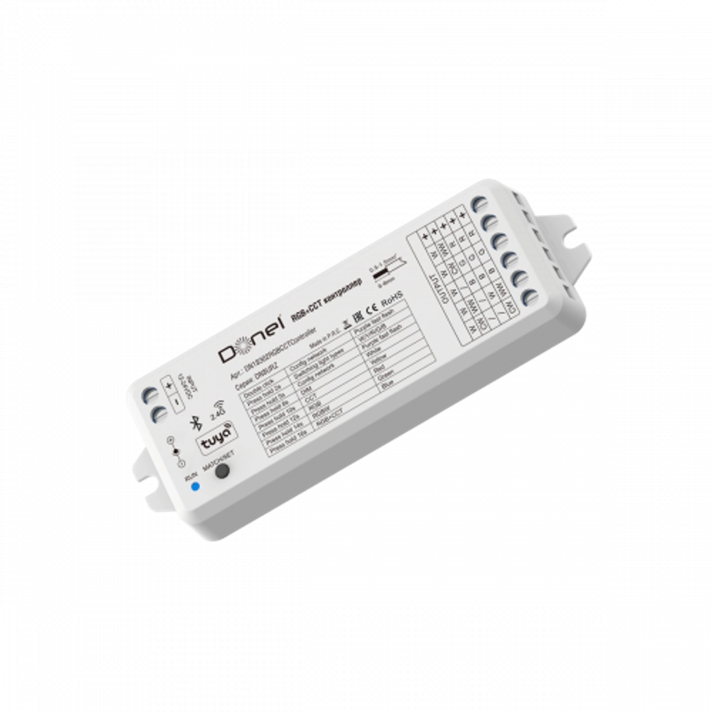 Контроллер RGB+CCT,  выходная мощность 360W,  управление через Tuya Bluetooth   Артикул: DN18302RGBCCTController