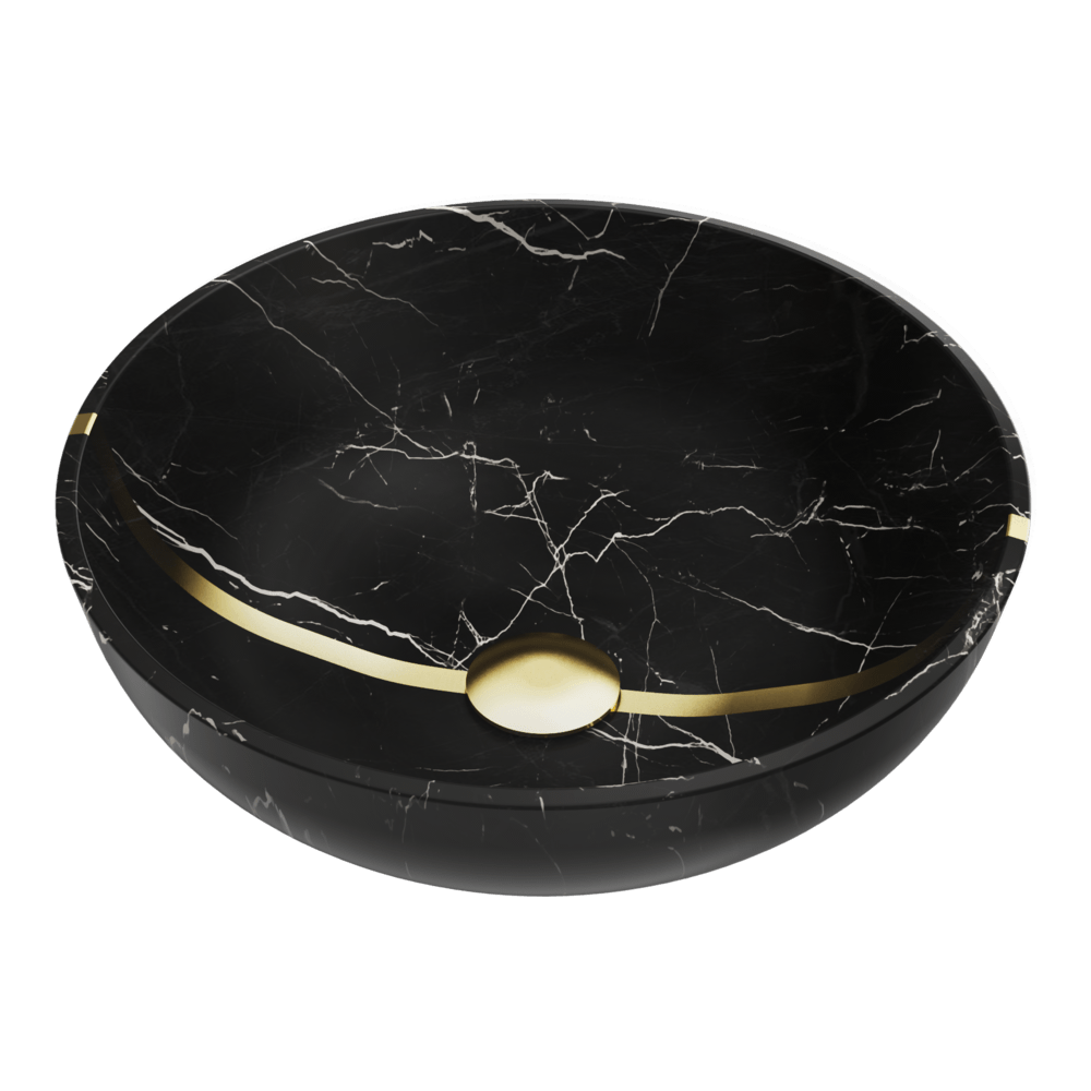 Раковина накладная Omoikiri Hitomi-BL Natceramic, 41 см, черный мрамор, 4972077