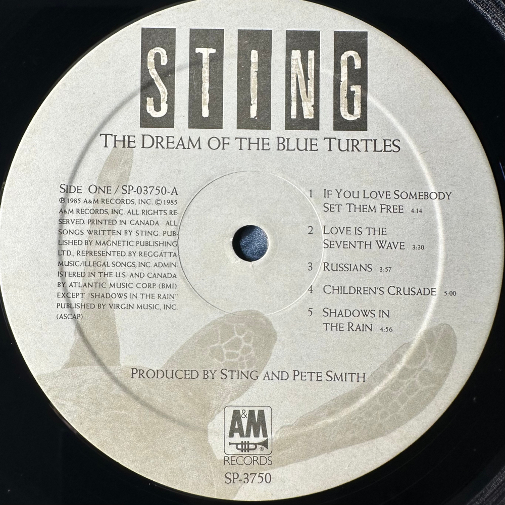 Sting ‎– The Dream Of The Blue Turtles (Канада 1985 г.)