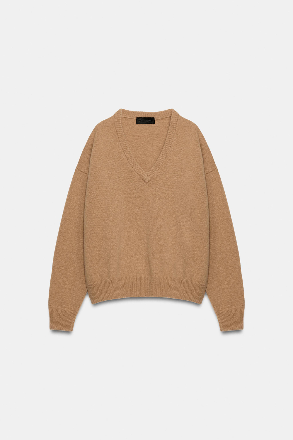 СВИТЕР ИЗ КАШЕМИРА И ШЕРСТИ С V-ОБРАЗНЫМ ВЫРЕЗОМ — ZARA