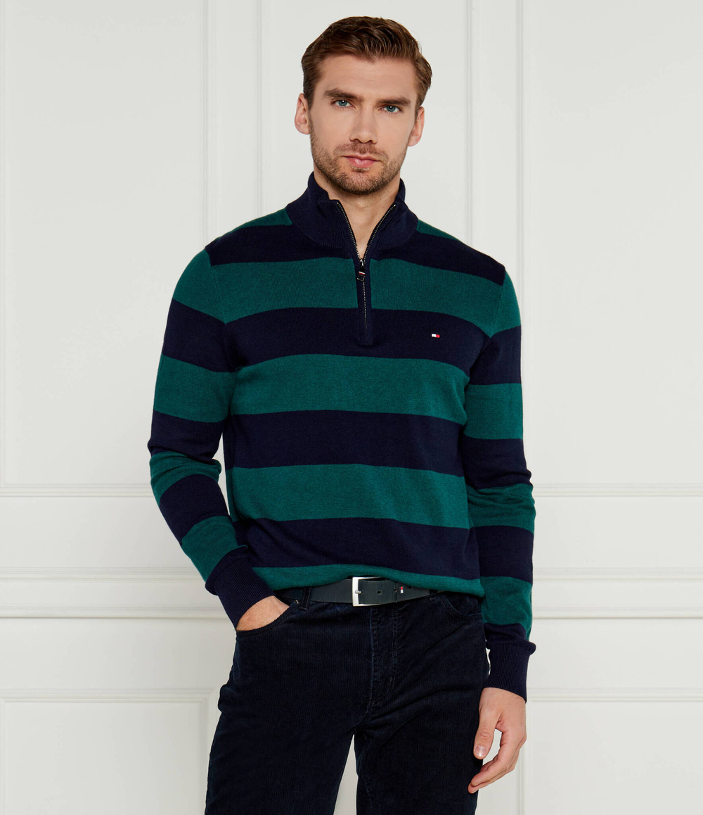 свитер zip mock Tommy Hilfiger - темно-синий(MW0MW28049)