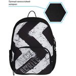 Рюкзак Berlingo Light Black White 39.5*28*16см, 400 гр., 2отд. 3карм, уплотненная спинка