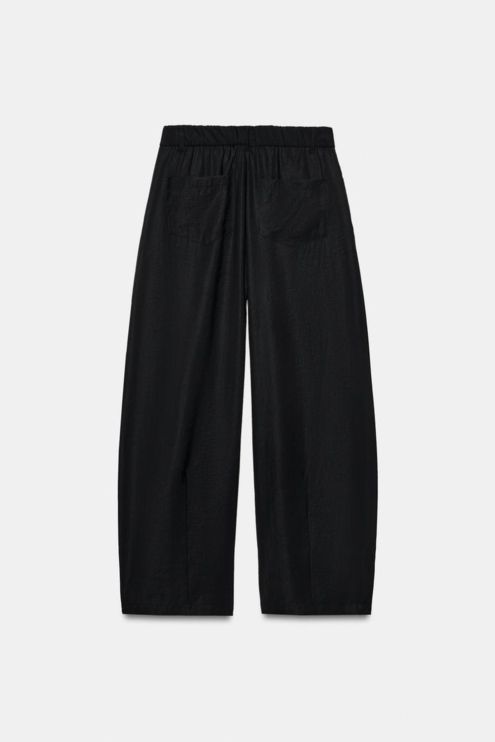 ZARA СТРУЯЩИЕСЯ БРЮКИ СО СКЛАДКАМИ, ЧЕРНЫЙ