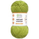 Пряжа Вязь Мягкий хлопок / уп.6 мот. по 50 г, 170 м, 443 зеленый