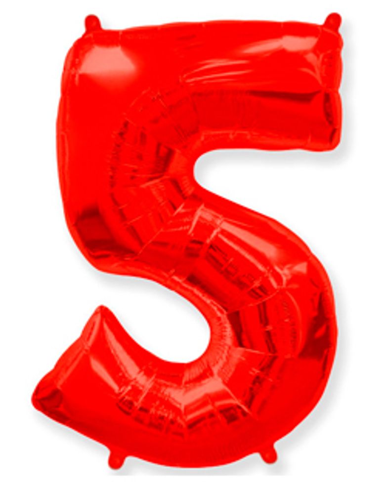 Цифра "5" Красный