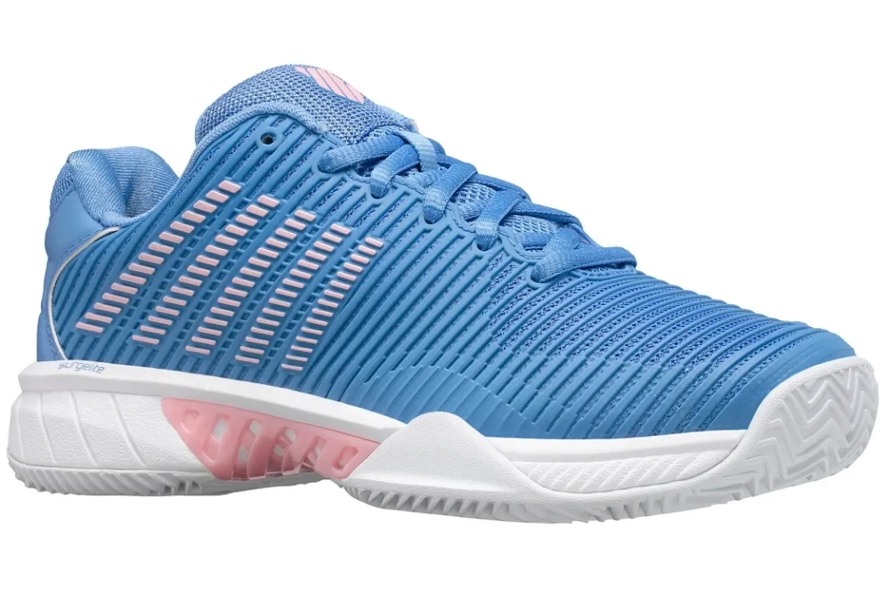 Женские теннисные кроссовки K-Swiss Hypercourt Express 2 HB Women - silver lake blue/white/orchid pink