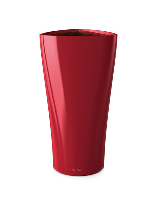 Кашпо Lechuza "Delta Complete scarlet red high gloss" (пластик), D30xH56 см