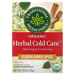 Traditional Medicinals, Organic Herbal Cold Care™, бузина со специями, без кофеина, 16 чайных пакетиков, 28 г (0,99 унции)
