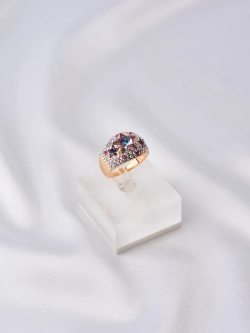 Кольцо Звездное небо с фиолетовыми кристаллами Swarovski