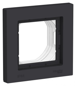 ATLASDESIGN AQUA 1-постовая РАМКА, IP44, КАРБОН