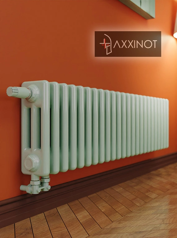 Axxinot Sentir 3020 - трехтрубный трубчатый радиатор высотой 200 мм, нижнее подключение с термовентилем, палитра RAL