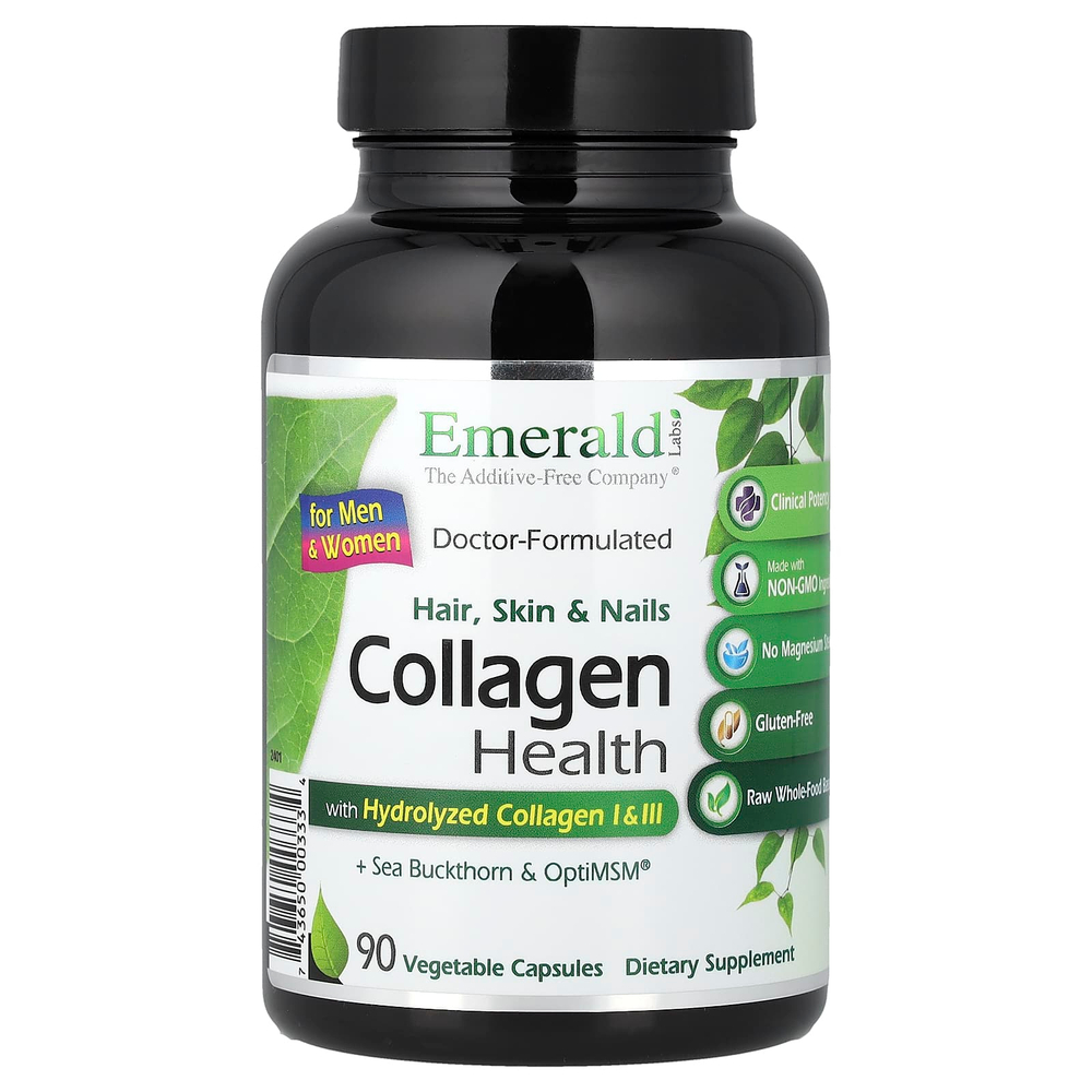 Emerald Laboratories, Collagen Health для мужчин и женщин, 90 растительных капсул