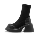 FANNAISHI PU Ankle Boots 7cm Women"s Black