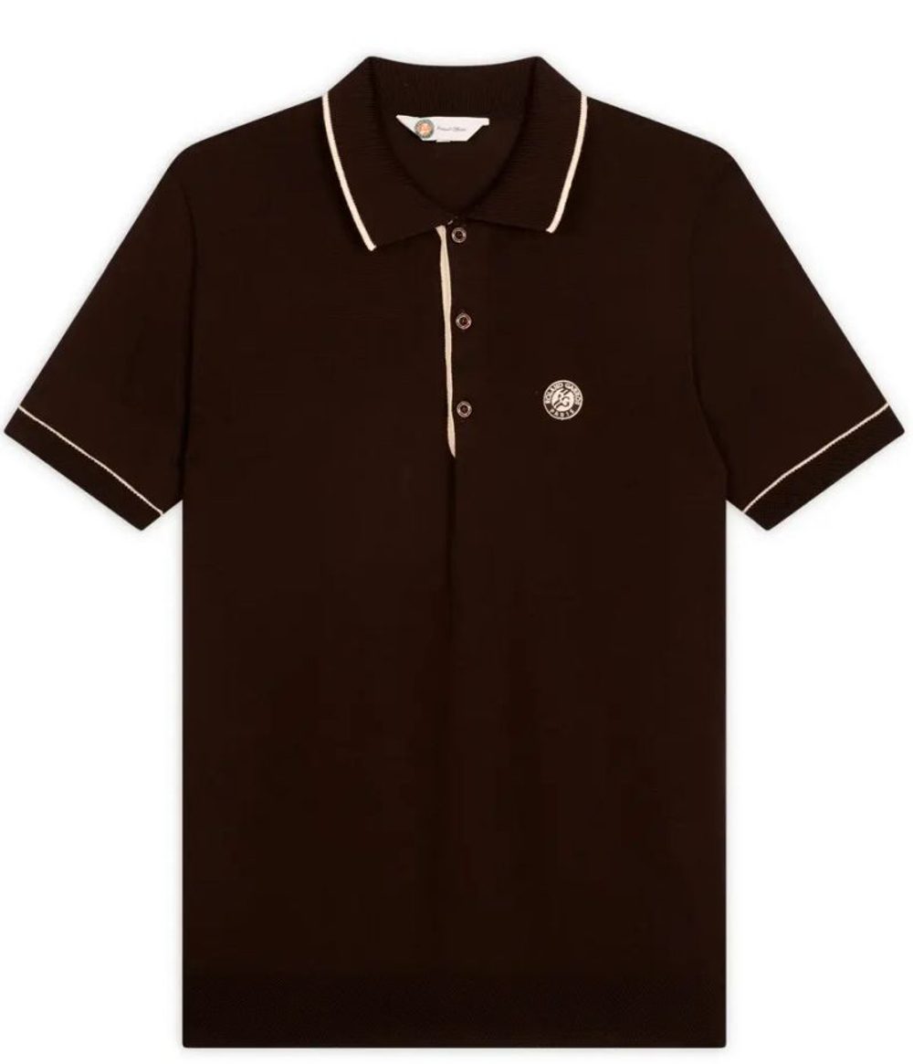 Мужское теннисное поло Roland Garros Heritage Thibault Shirt - шоколадный