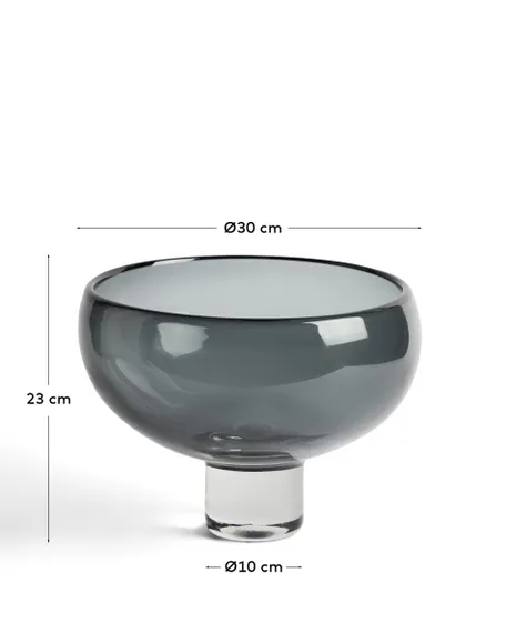 Ваза Sirau из серого стекла, диаметр 29,8 см