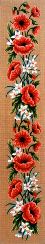 Рисунок для вышивания Soulos (канва жесткая), Маки, 25х100 см Рисунок для вышивания Soulos (канва жесткая), Маки, 25х100 см