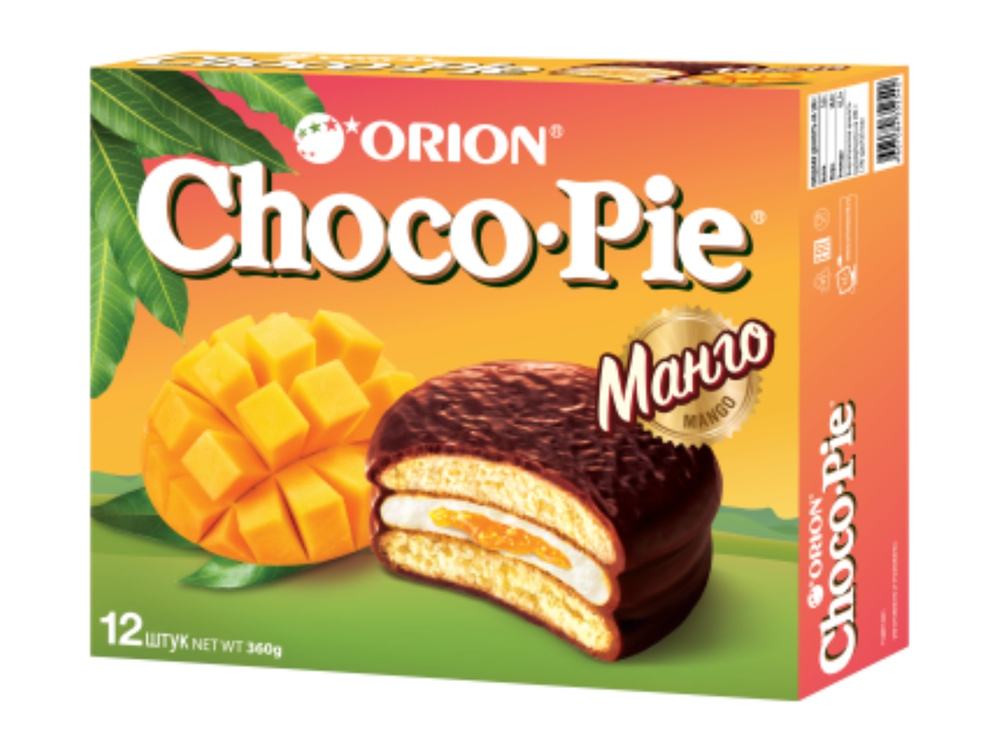 Печенье Orion Choco Pie манго 30 г х 12 шт Чоко пай