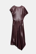 АТЛАСНОЕ ПЛАТЬЕ МИДИ С БЛЕСКОМ — ZARA