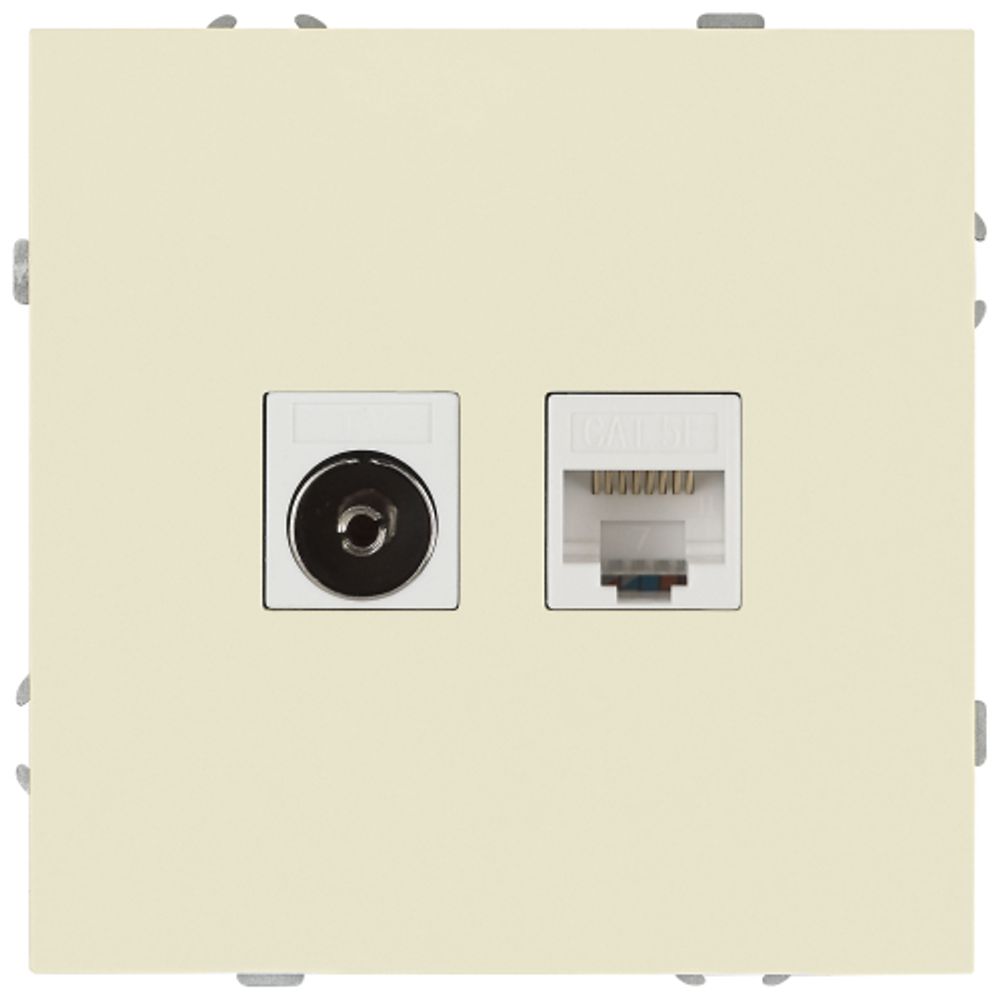 Розетка ЭРА Galaxy 15-3110-02 комбинированная RJ45+TV IP20 слоновая кость | Эра Galaxy