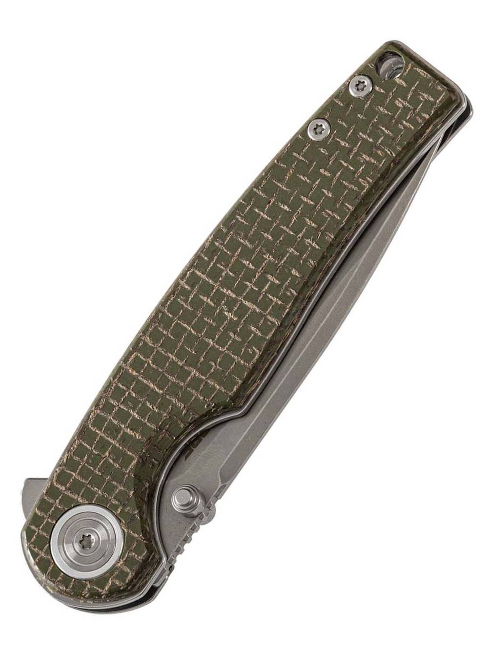 Нож складной GhostBlade Moroi, сталь D2, 58-62 HRC, Spear-point, рукоять микарта оливковая, замок Liner lock, 96 г