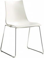 Стул пластиковый на полозьях Scab Design Zebra Technopolymer, хром, лен