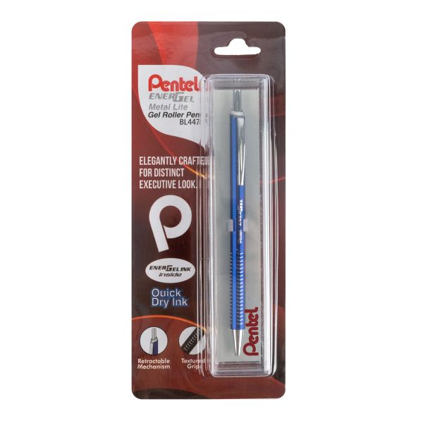 Ручка гелевая Energel Metal ⌀0.7 мм, GB цвет чернил: синий, Pentel BL447CC GB