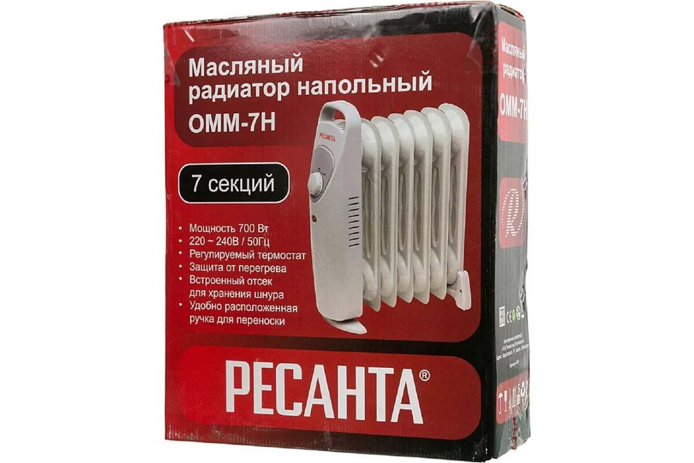 Масляный радиатор Ресанта ОММ-7Н, 7 секций