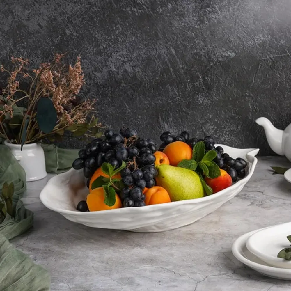 Салатник 1500 мл 38,5*23 см h7,6 см овальный Oyster белый фарфор P.L. Proff Cuisine [2]