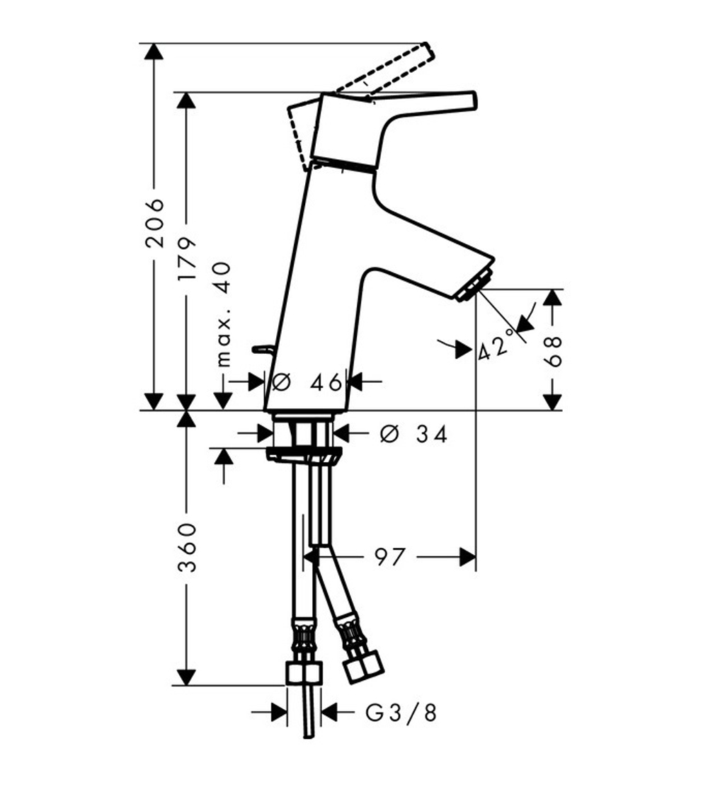 Смеситель для раковины Hansgrohe Talis S 80 72010000