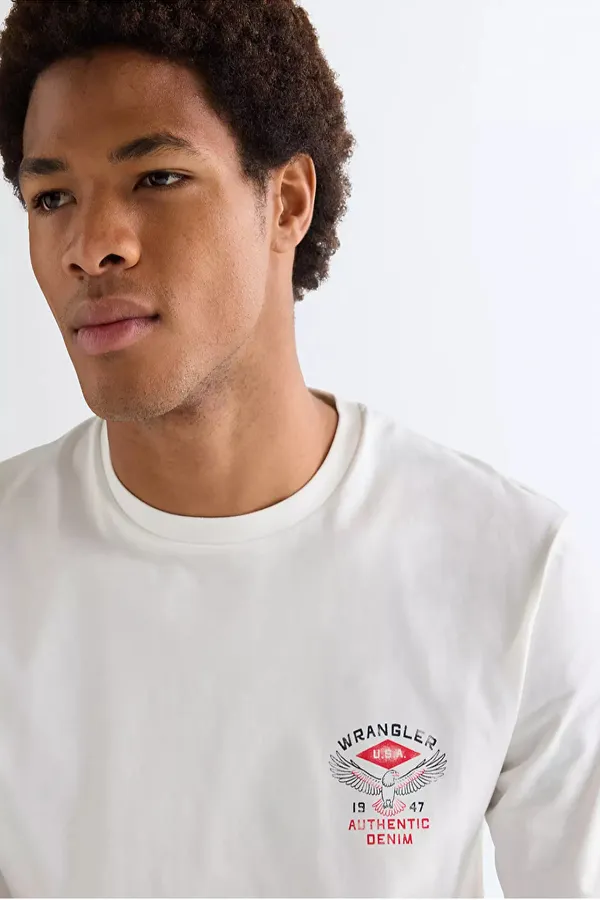 Футболка мужская WRANGLER SMALL AMERICANA TEE WORN WHITE