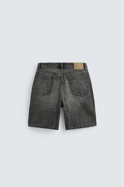 ZARA ДЖИНСОВЫЕ БЕРМУДЫ STRAIGHT FIT, МЯГКИЙ СЕРЫЙ