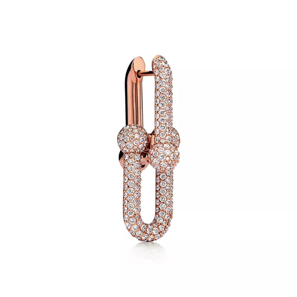 Серьги из розового золота 18k с бриллиантами, Tiffany 💠Hard Wear Large