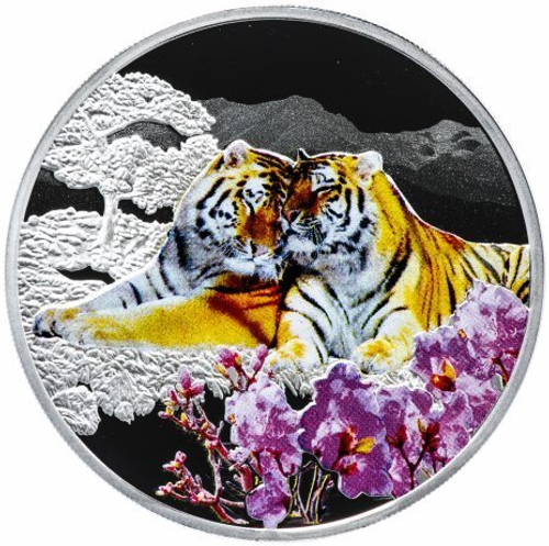 50 000 кип  Амурский тигр. ММД Лаос 2017 г. Proof