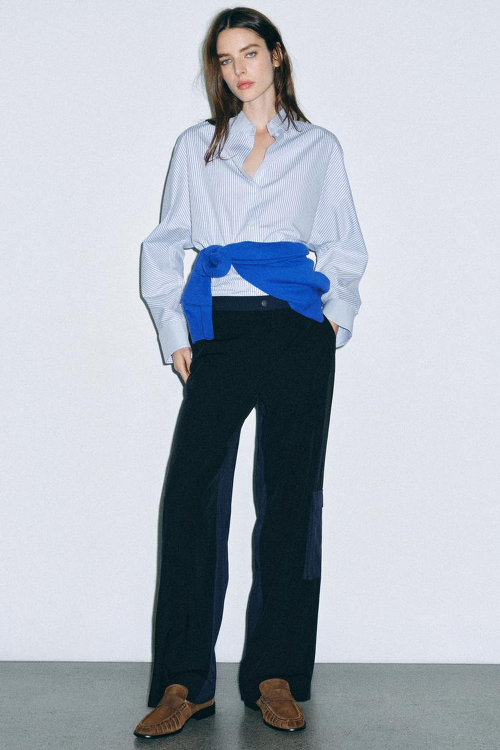 ZARA ЗАМШЕВЫЕ ЛОФЕРЫ, КОРИЧНЕВЫЙ