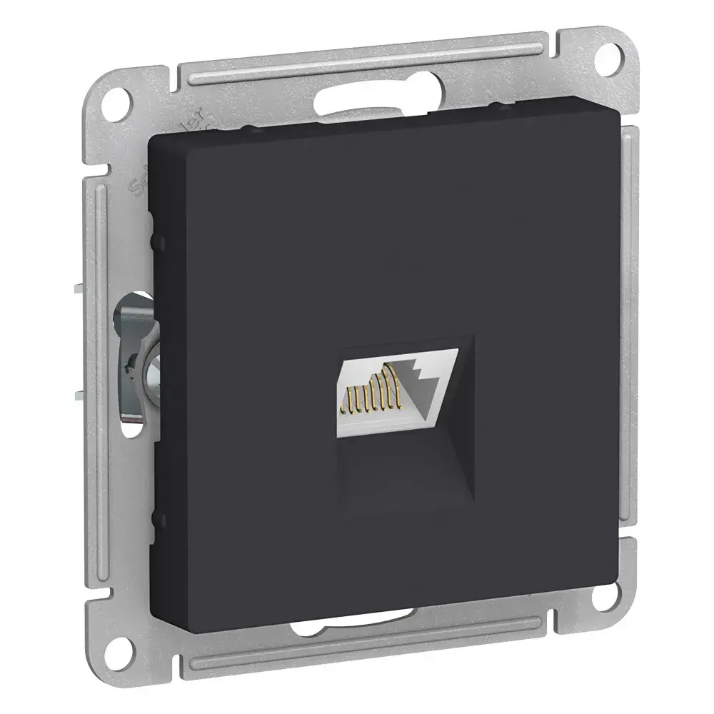 ATLASDESIGN РОЗЕТКА компьютерная RJ45 кат. 5e, механизм, КАРБОН