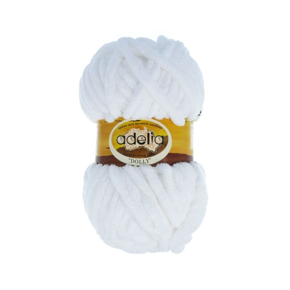 Пряжа Adelia Dolly / уп.5 мот. по 100г, 40м, 01 белый