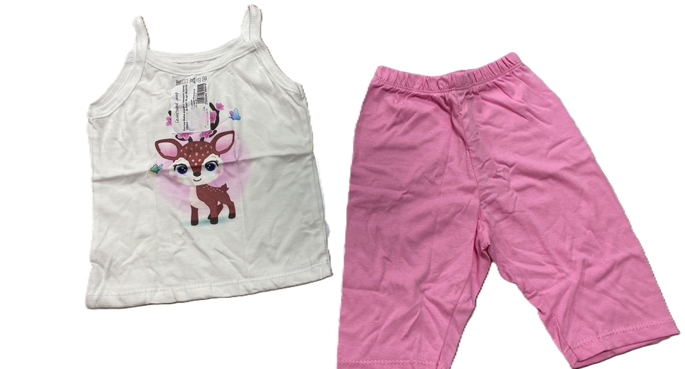 Костюм для девочки майка +штанишки из кулирки (100% хлопок) на рост 92см