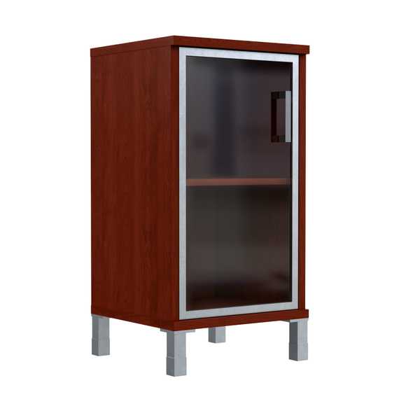 Шкаф-колонка низкая со стеклянной дверью в AL-рамке B 411.4(L)  475х450х920 BORN