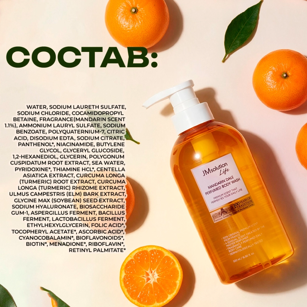 Парфюмированный гель для душа JMsolution Life Mandarin Dale Perfumed Body Wash,500 мл (аромат сочного мандарина)