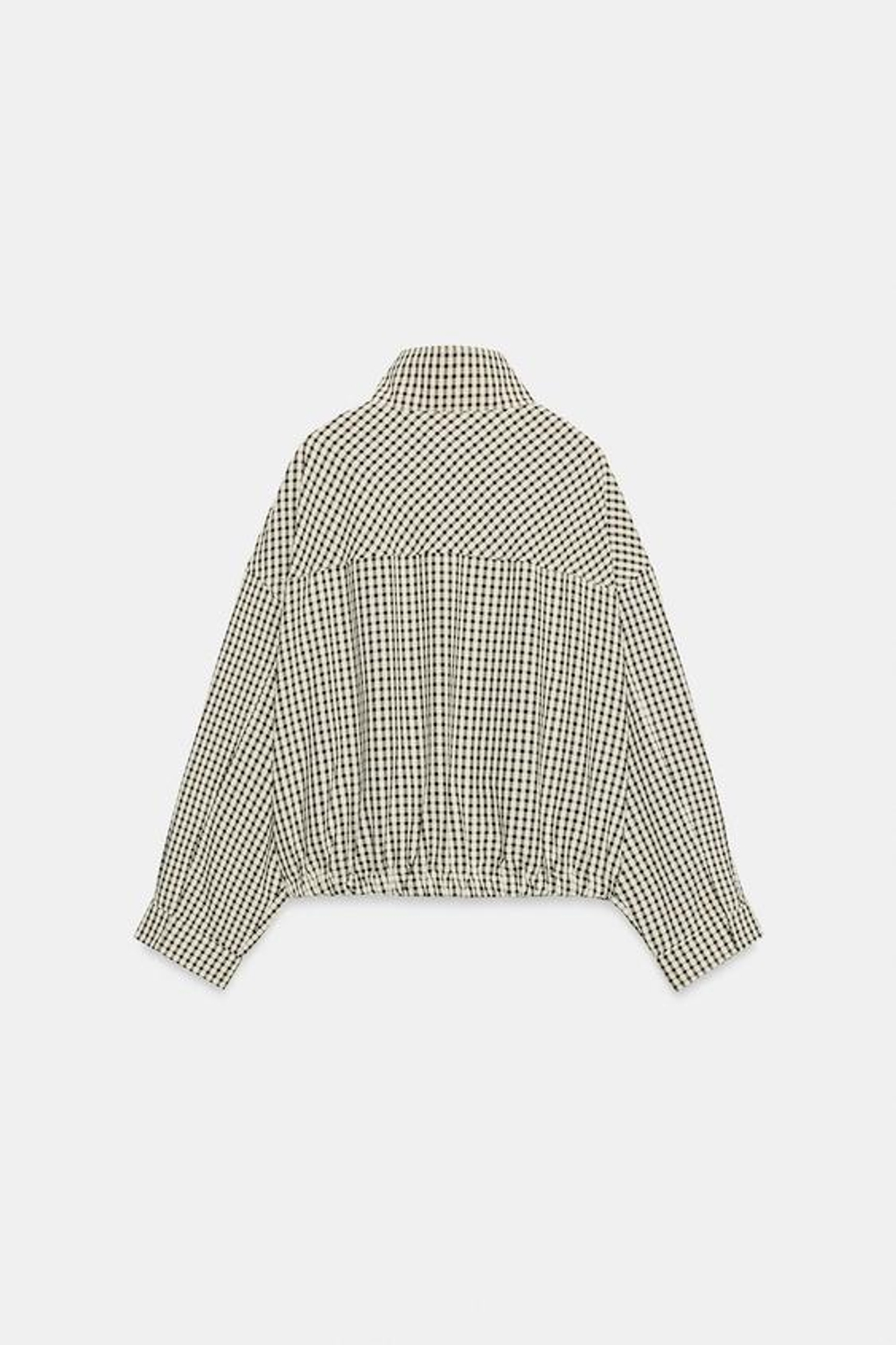 ZARA БОМБЕР В КЛЕТКУ, ЧЕРНЫЙ/ЭКРЮ