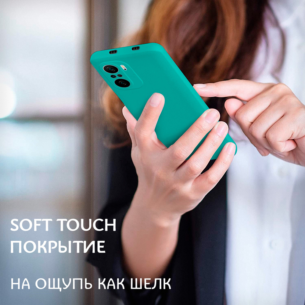 Мягкий Soft Touch чехол из силикона для XIAOMI POCO F3 / K40 / MI 11i с бархатной подкладкой