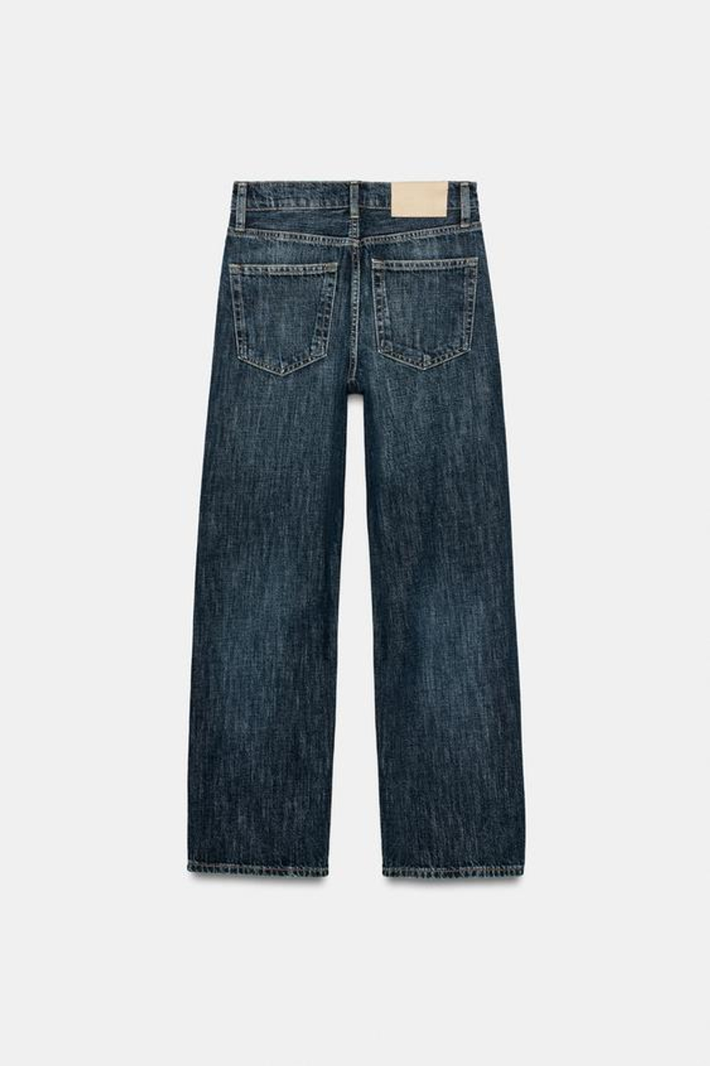 ZARA ДЖИНСЫ STRAIGHT FIT СО СРЕДНЕЙ ПОСАДКОЙ — ZW COLLECTION, СИНИЙ