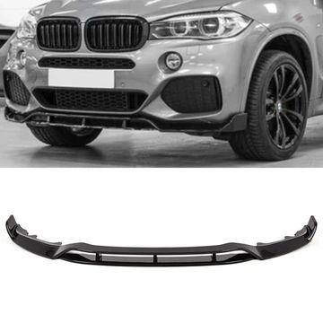 Сплиттер переднего бампера Black Knight BMW X5 F15 2013-2018 чёрный глянец