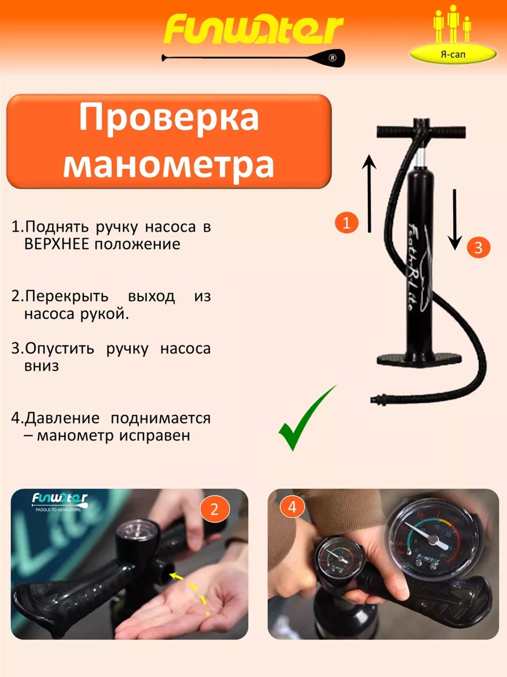 Сапборд двухслойный надувной 200 кг FunWаtеr Кои 350 см