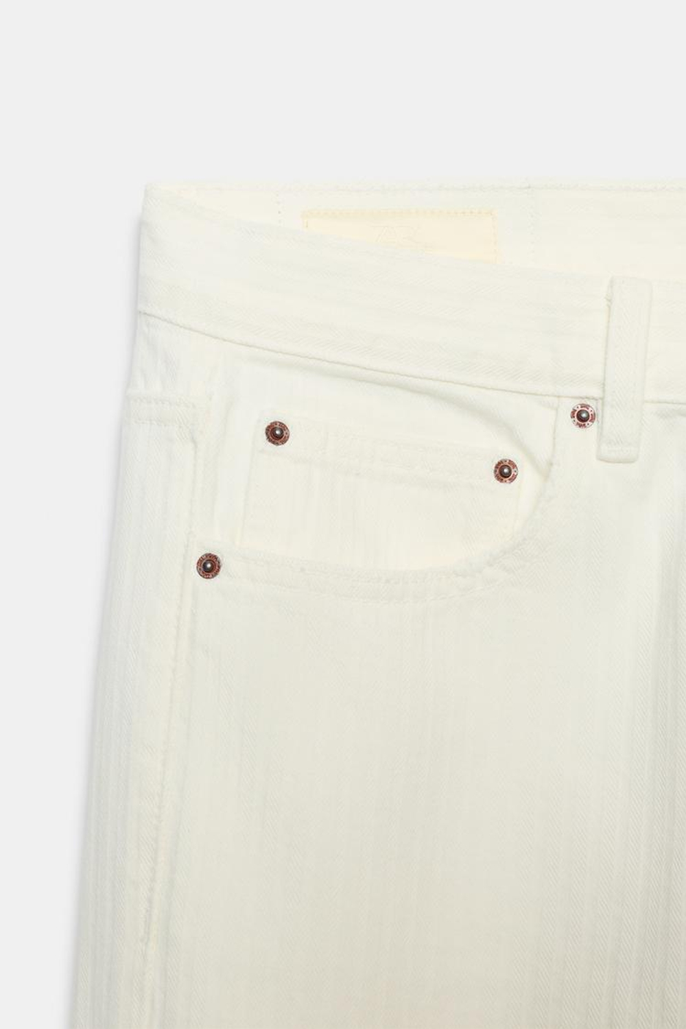 ZARA ДЖИНСЫ TRF STRAIGHT В ПОЛОСКУ СО СРЕДНЕЙ ПОСАДКОЙ, БЕЛЫЙ