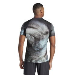 Мужская теннисная футболка Adidas Printed T-Shirt Pro - black/green