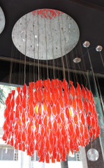 люстра verner panton spiral красная