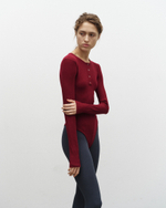 LS Ribbed Bodysuit Rhododendron